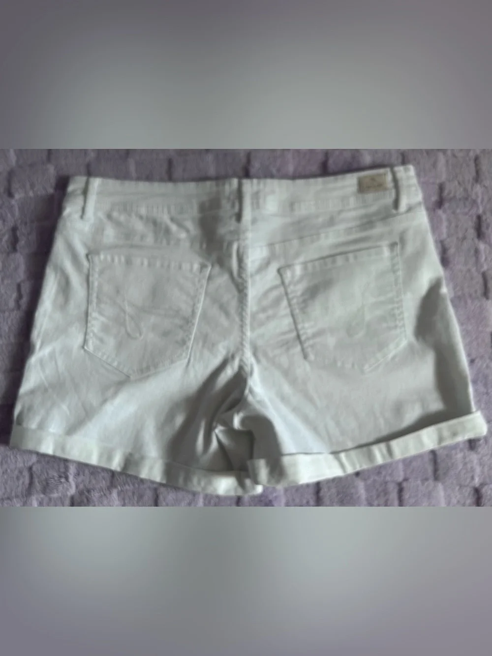 Jordache White Denim Shorts with Cuffed Hems Size 14